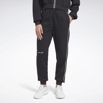 Coupe slim Pantalon de sport Reebok en noir : devant