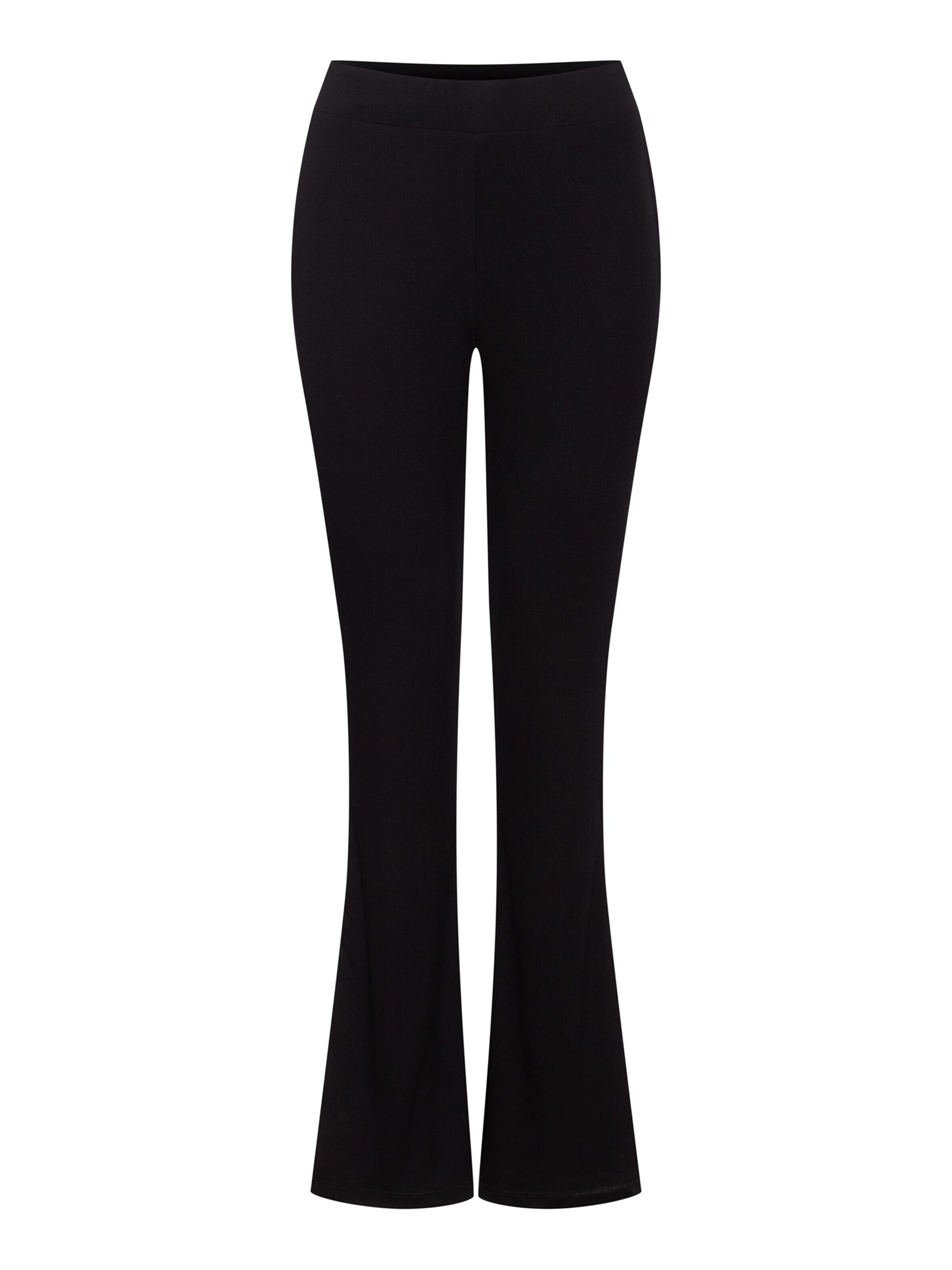 ESOTIQ - Pantalón 'Haushose Schlaghose Viskose Mix weich bequem elastischer Bund Clear' en negro: frente