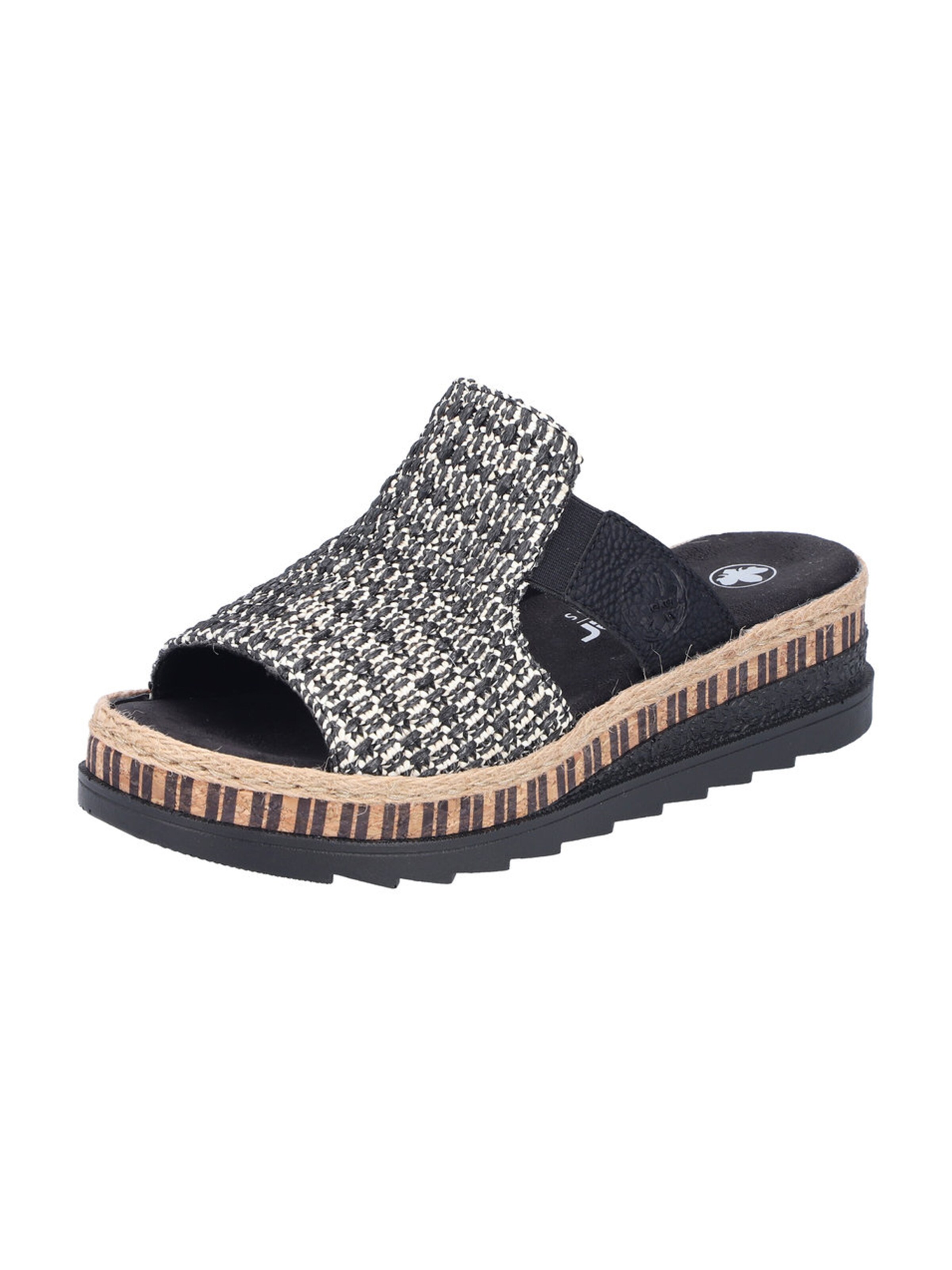 Rieker Pantolette i svart: framsida