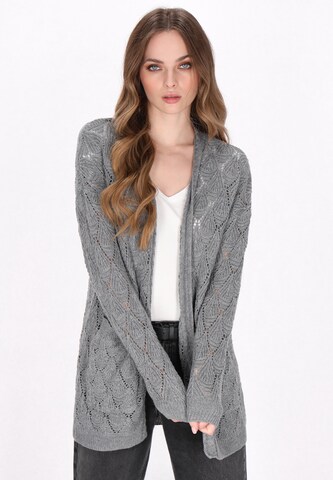 Cardigan 'Comfy' DreiMaster Vintage en gris : devant