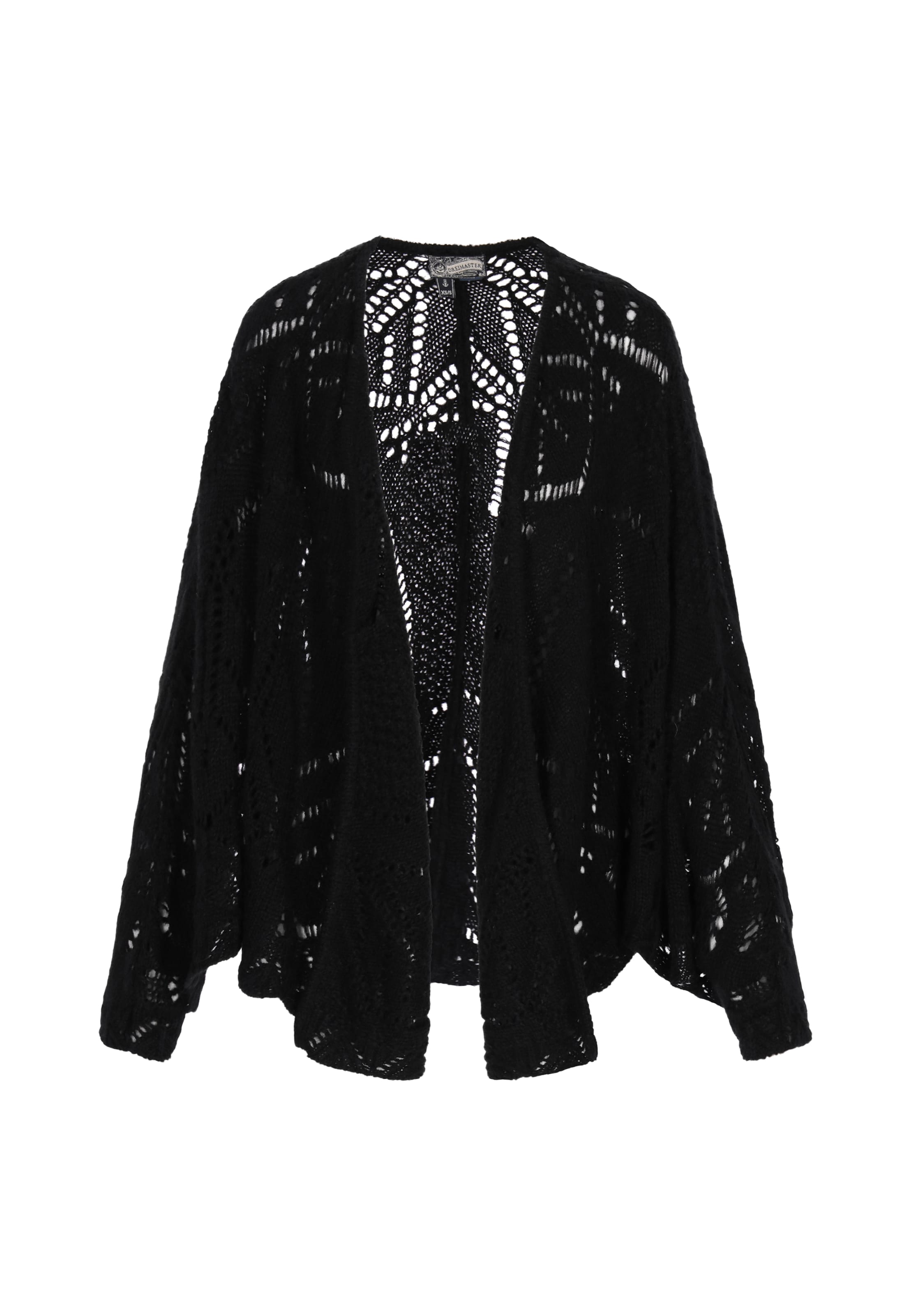 DreiMaster Vintage Gebreid vest 'Vintage' in Zwart: voorkant