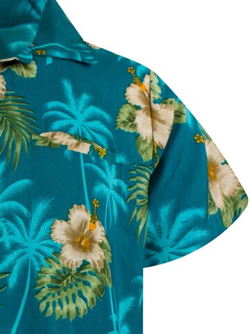King Kameha Shirt 'Small Flower' in Green