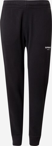 Superdry Tapered Pants in Black: front