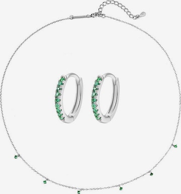 Hey Happiness - Conjunto de joyería 'Emerald Glow' en plata: frente
