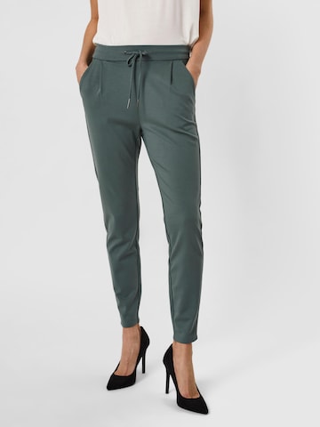 VERO MODA Tapered Pleat-Front Pants 'Eva' in Green: front