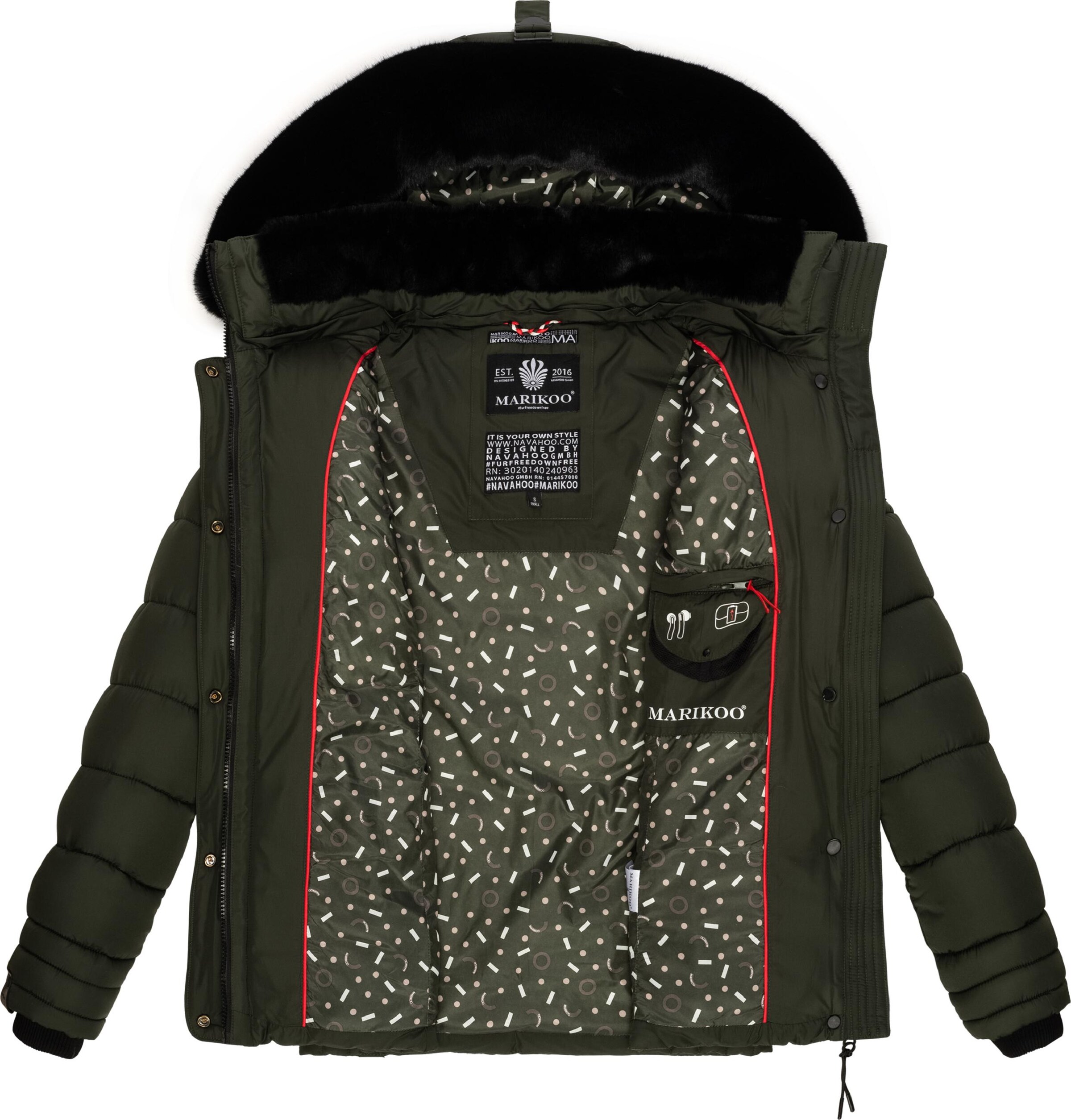 MARIKOO Vinterjacka 'Qesraa' i grön