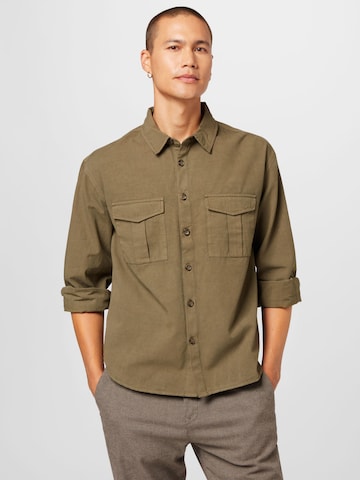 ABOUT YOU Regular fit Skjorta 'Simon' i grön: framsida