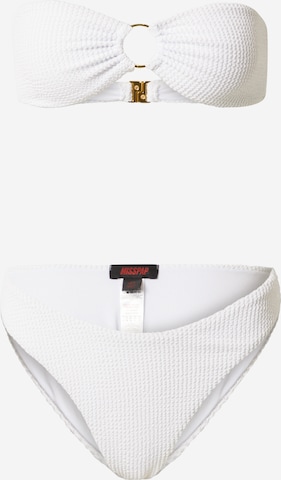 Misspap - Bandeau Biquíni em branco: frente