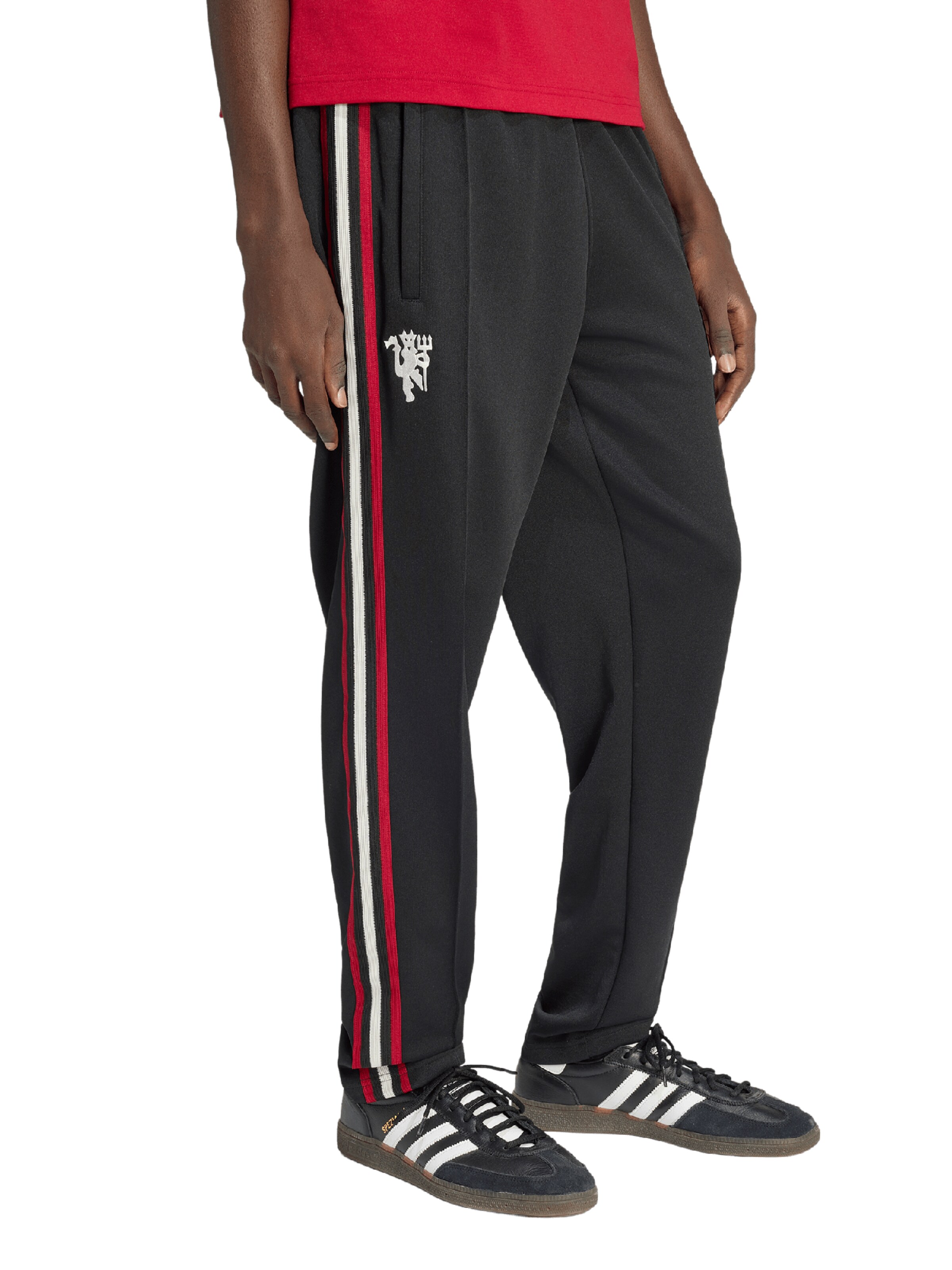 juoda ADIDAS PERFORMANCE Standartinis Sportinės kelnės 'Manchester United': priekis