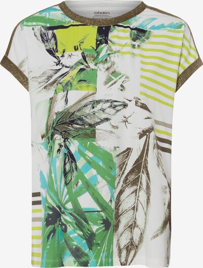 Olsen T-Shirt 'Cosima' in beige / braun / grün / hellgrün / schwarz / weiß, Produktansicht