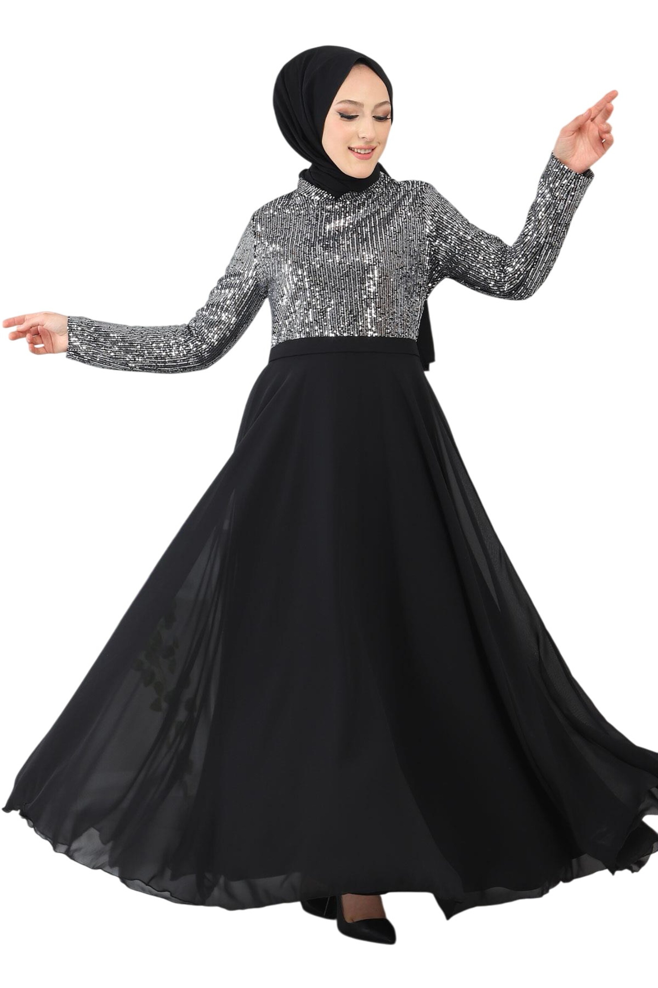 MODAMIHRAM Abendkleid in Schwarz