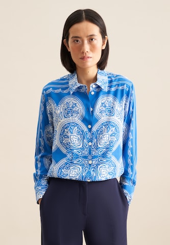 Chemisier 'Schwarze Rose' SEIDENSTICKER en bleu : devant