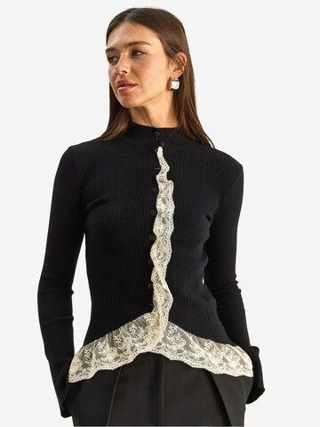 Cardigan Bianco Lucci en noir : devant