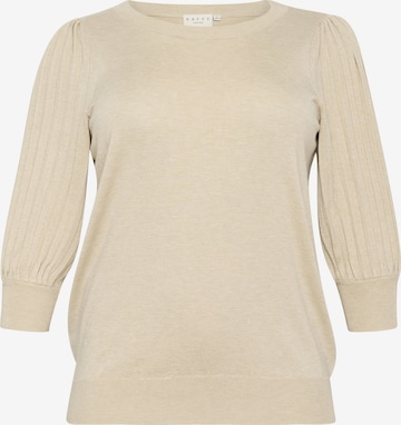 KAFFE CURVE Sweater 'Loni' in Beige: front