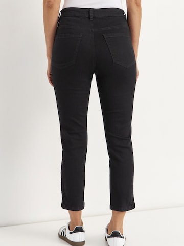 Cellbes of Sweden Slimfit Cropped Jeans mit Fünf-Taschen-Design in Schwarz