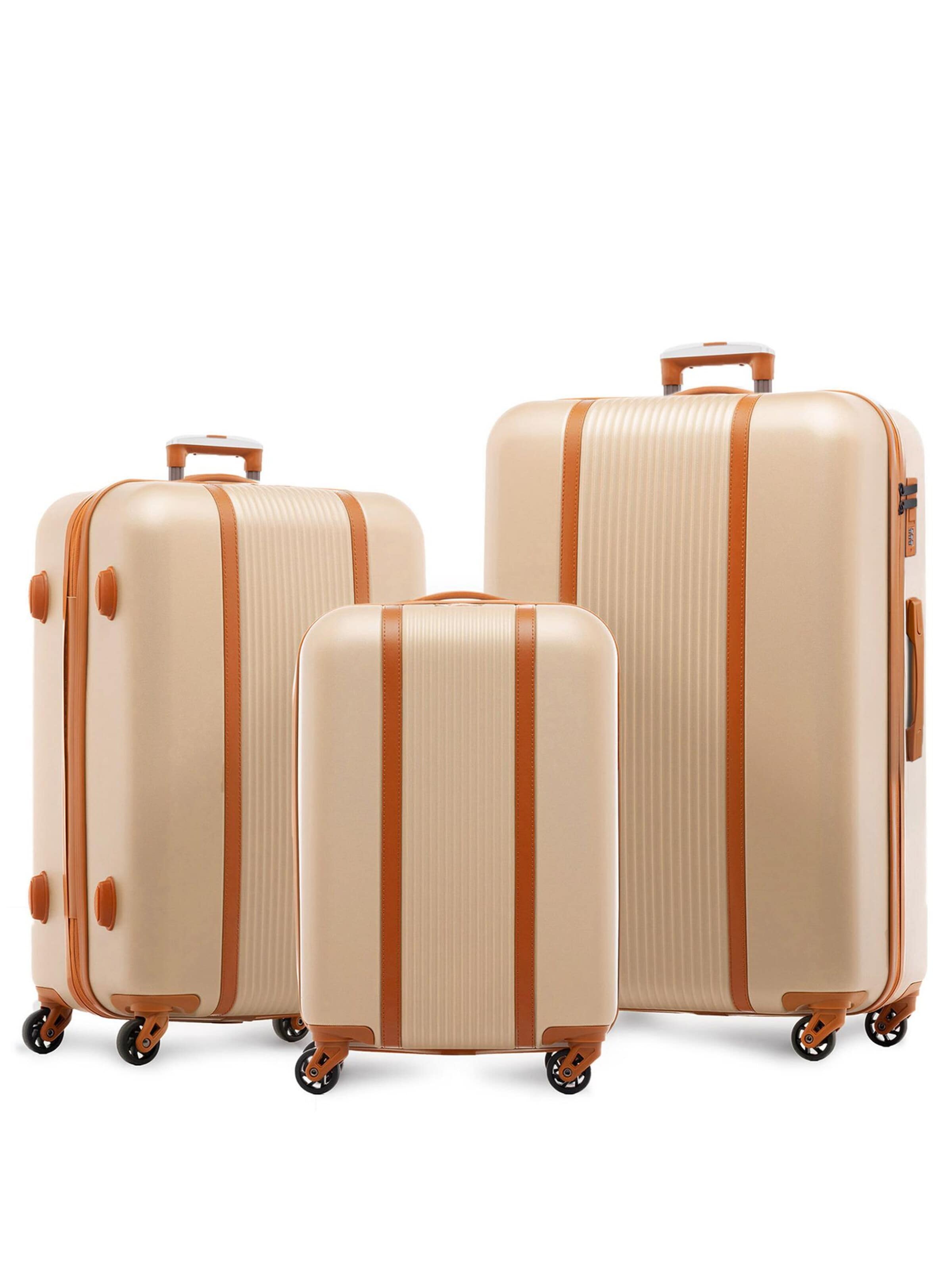 FERGÉ Suitcase Set '3 teilig Hartschale MILANO' in Beige: front