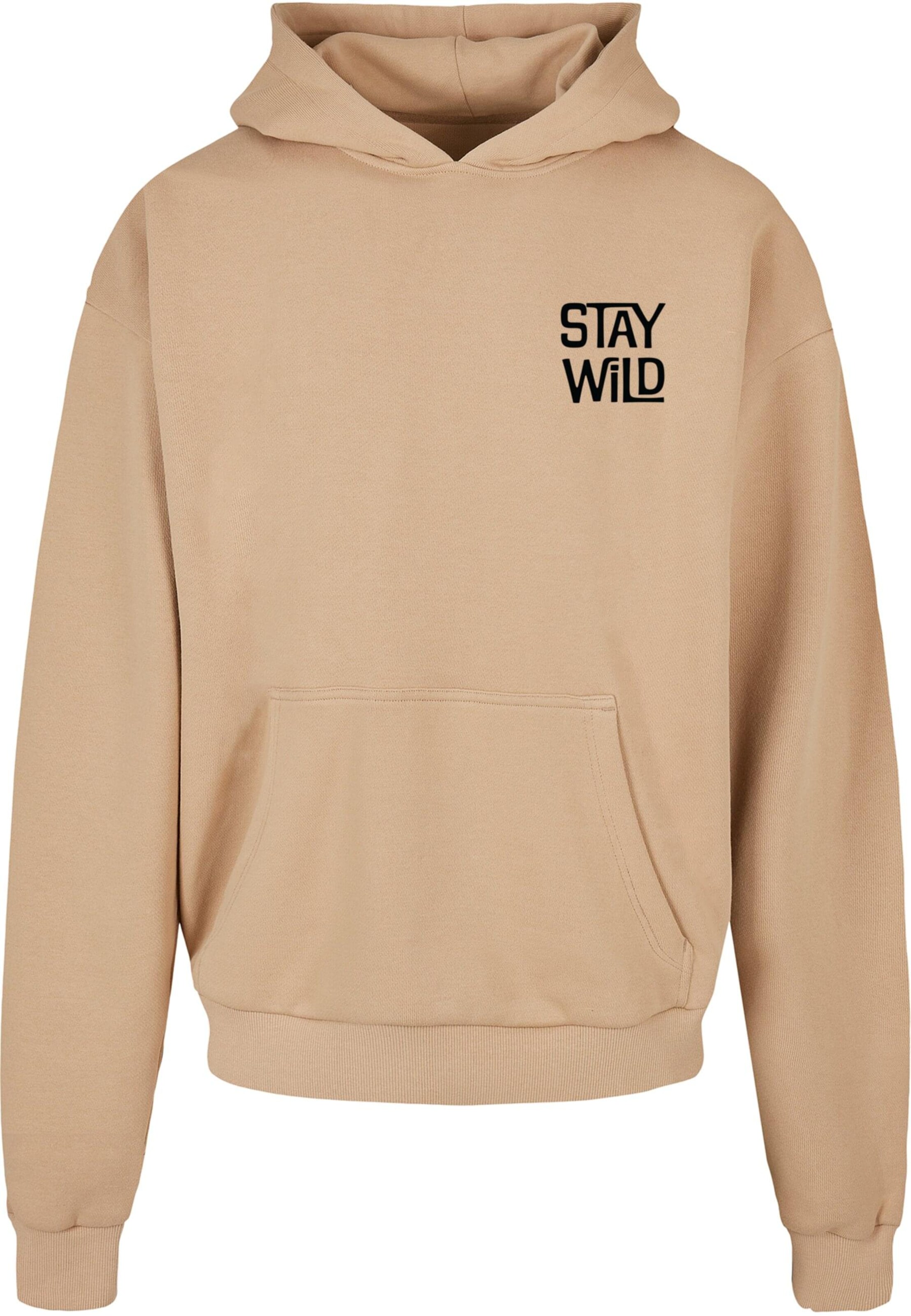 Sweat-shirt 'Stay Wild' Merchcode en beige : devant