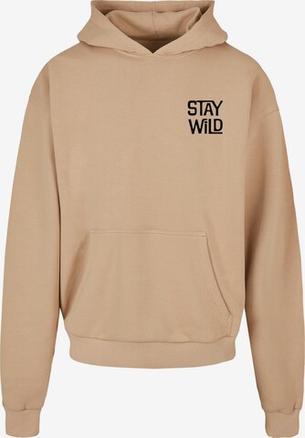 Merchcode Sweatshirt 'Stay Wild' in Beige: front