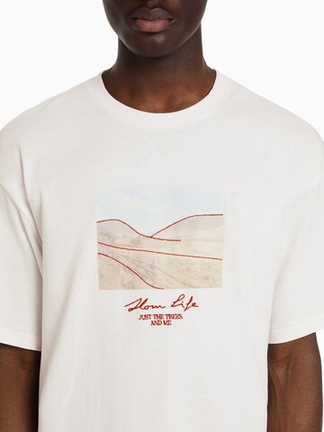 Bershka T-Shirt in Weiß