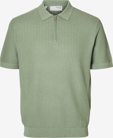 Maglietta 'CRAN' di SELECTED in verde: frontale