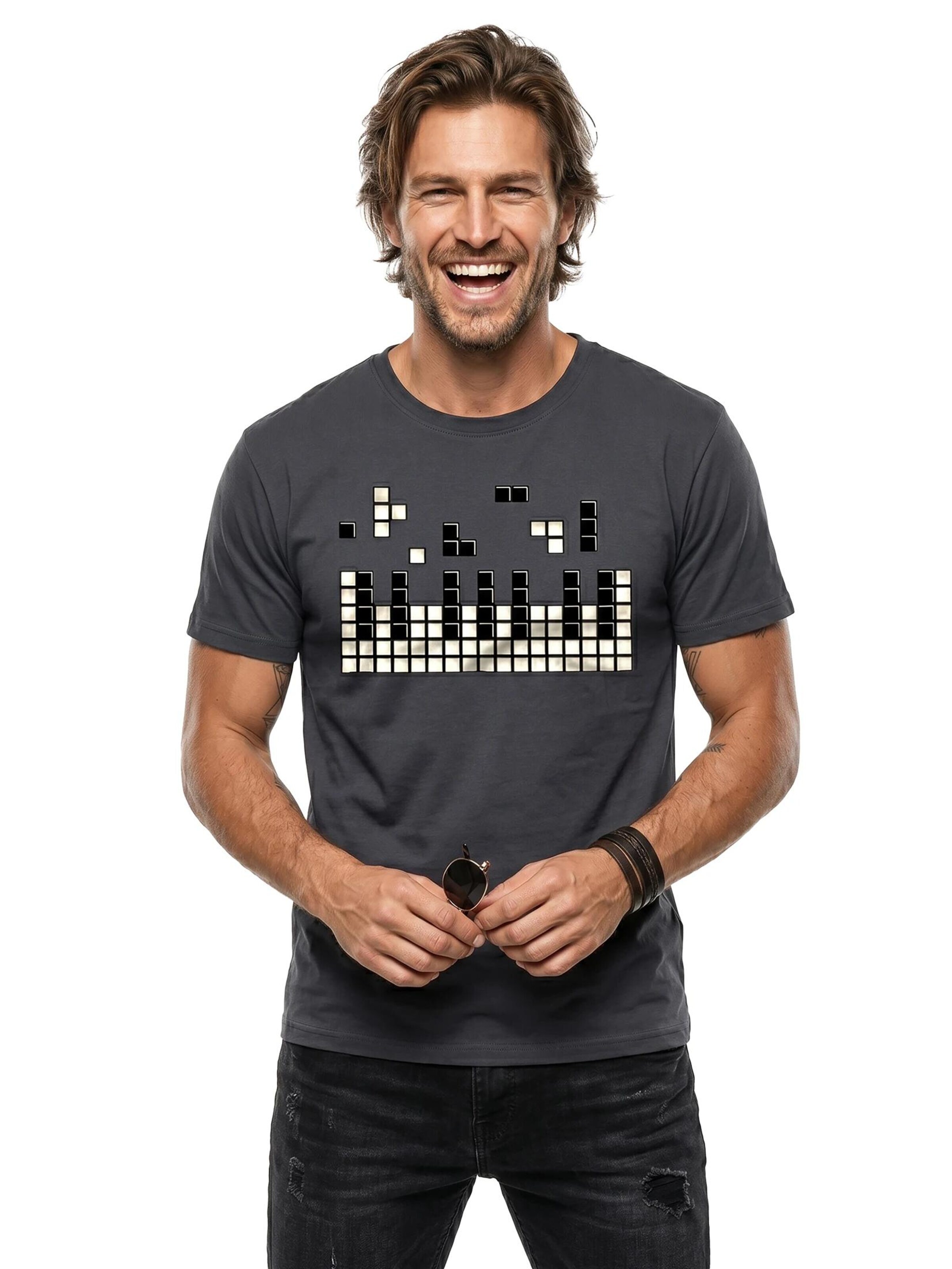 MAKAYA Shirt 'Piano' in Grey