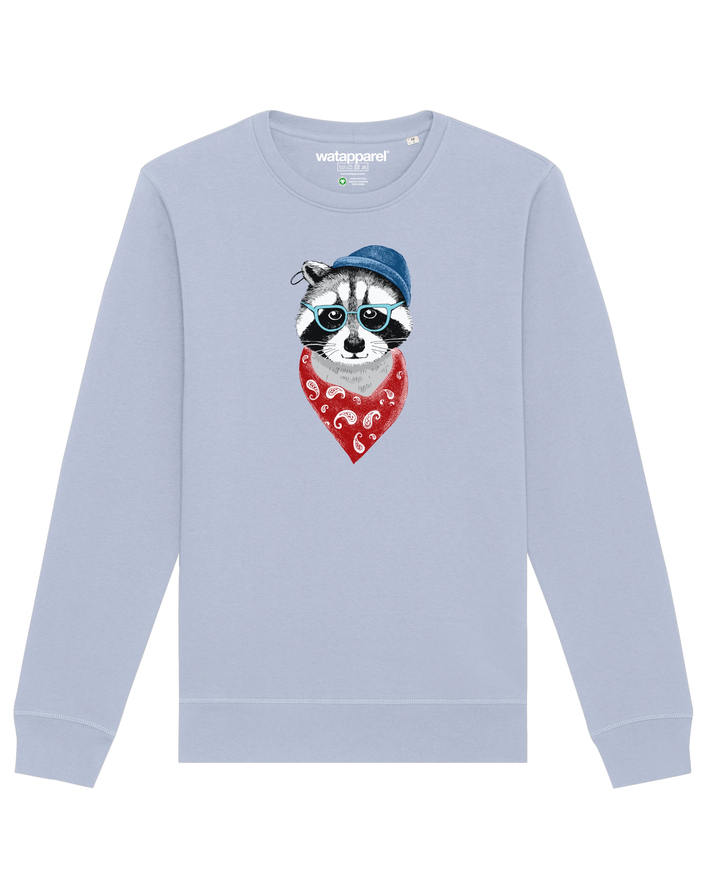 Sweat-shirt 'Waschbär' Watapparel en bleu : devant