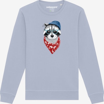 Watapparel Sweatshirt 'Waschbär' in Blau: Vorderseite