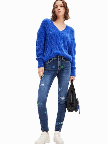 Desigual Skinny Jeansy w kolorze niebieski