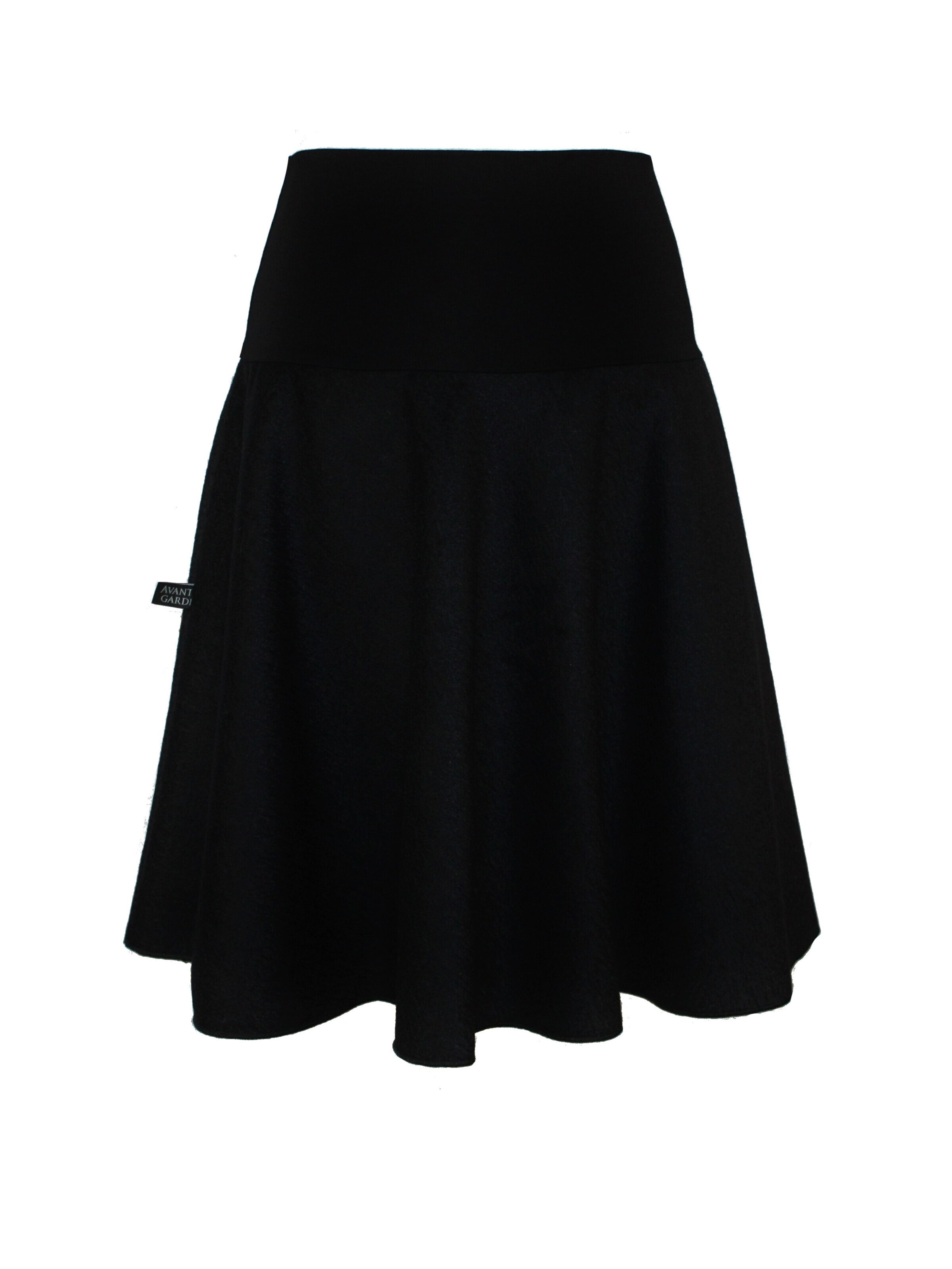 dunkle design Skirt 'Loden Uni' in Black: front