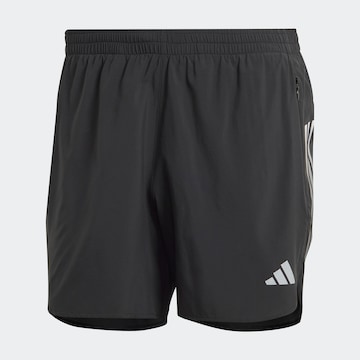 ADIDAS PERFORMANCE Slim fit Workout Pants 'Run Icons 3-Stripes' in Black: front