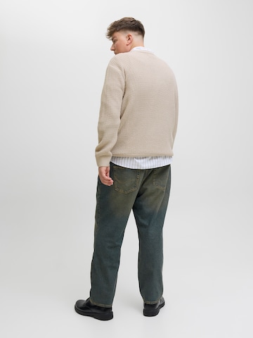 Jack & Jones Plus Свитер 'JJGLOBAL' в Бежевый