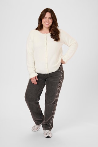 KAFFE CURVE Knit cardigan 'KCcirsten' in White