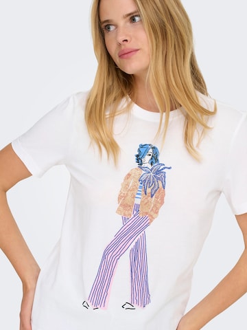 ONLY Тениска 'ONLCELINE' в бяло