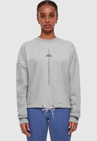 Merchcode Sweatshirt 'Think Different' in Grau: Vorderseite