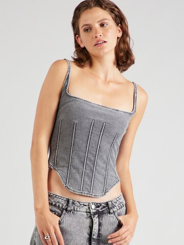 WEEKDAY Top 'San' in Zwart: voorkant