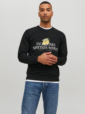 JACK & JONESSweater majica 'Flores' - crna boja: prednji dio