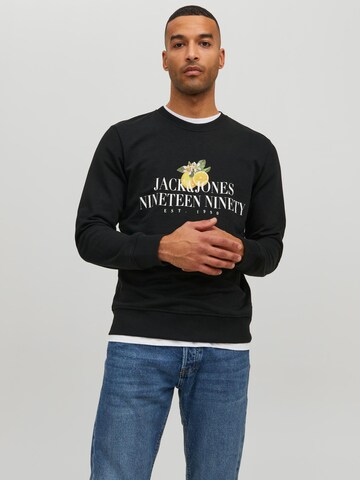 JACK & JONES Sweatshirt 'Flores' in Zwart: voorkant