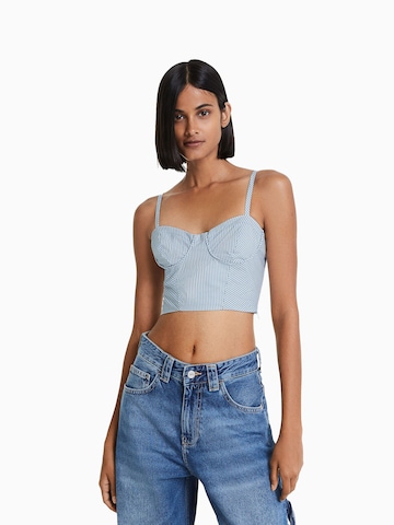 Bershka Top - Modrá: predná strana