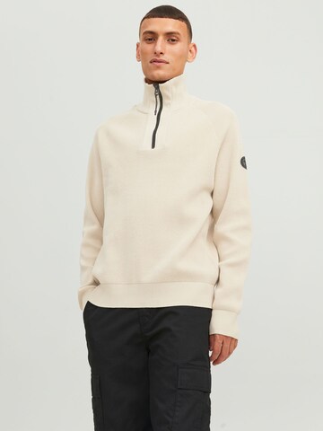 JACK & JONES Sweater 'Filo' in Beige: front