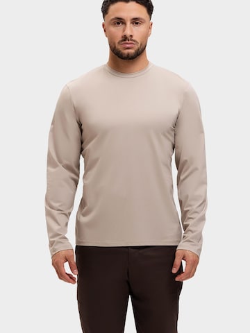 Richesse Shirt 'SHINY ESSENTIAL LONGSLEEVE BEIGE' in Beige: voorkant
