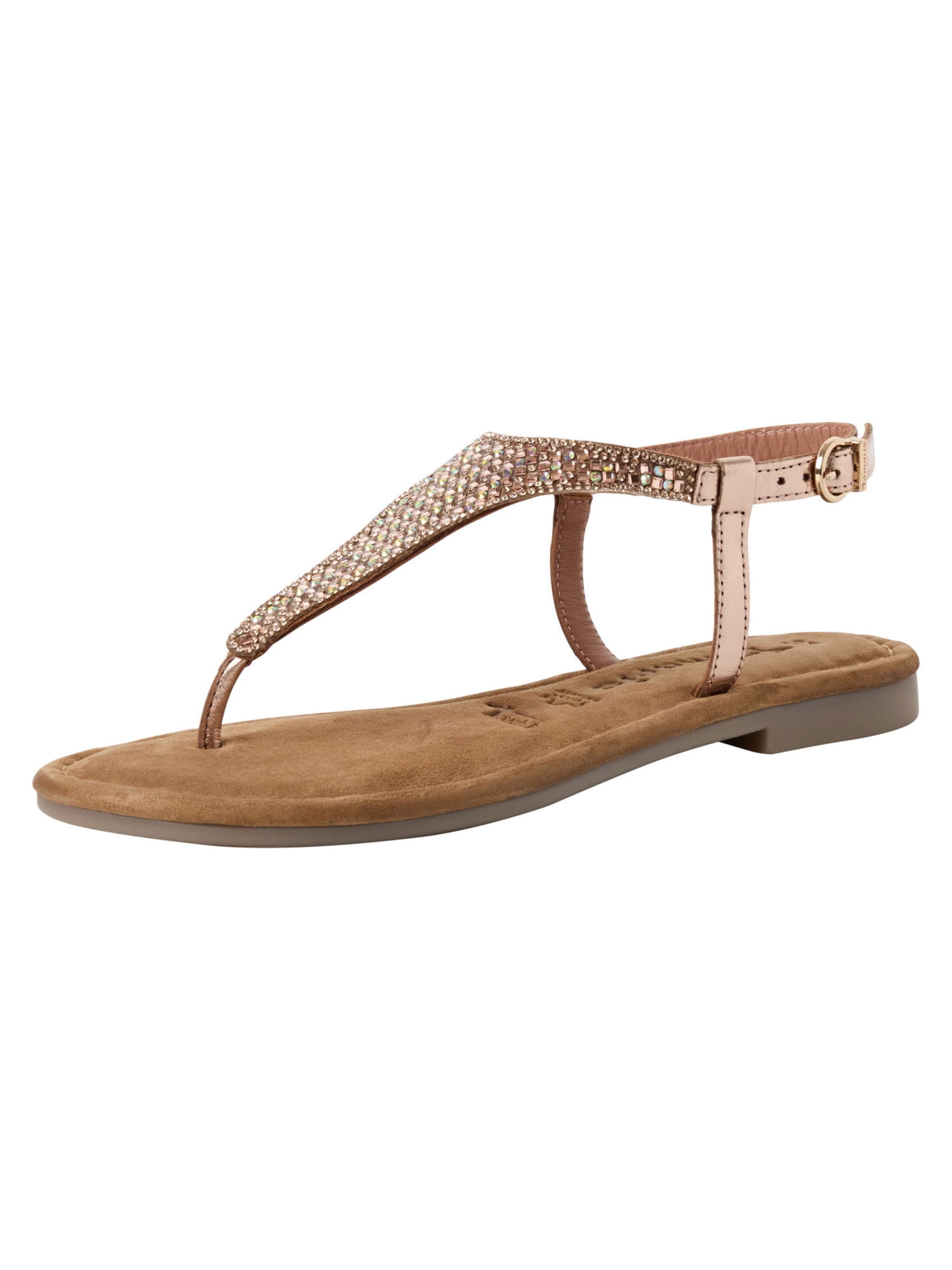 Tamaris T-Bar Sandals in Pink: front