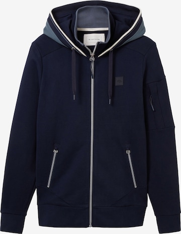 TOM TAILOR Zip-Up Hoodie in Blue: front