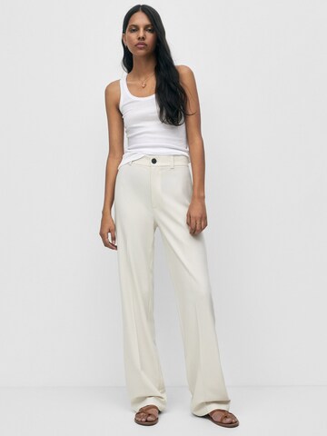 Pull&Bear Regular Pantalon in Wit: voorkant