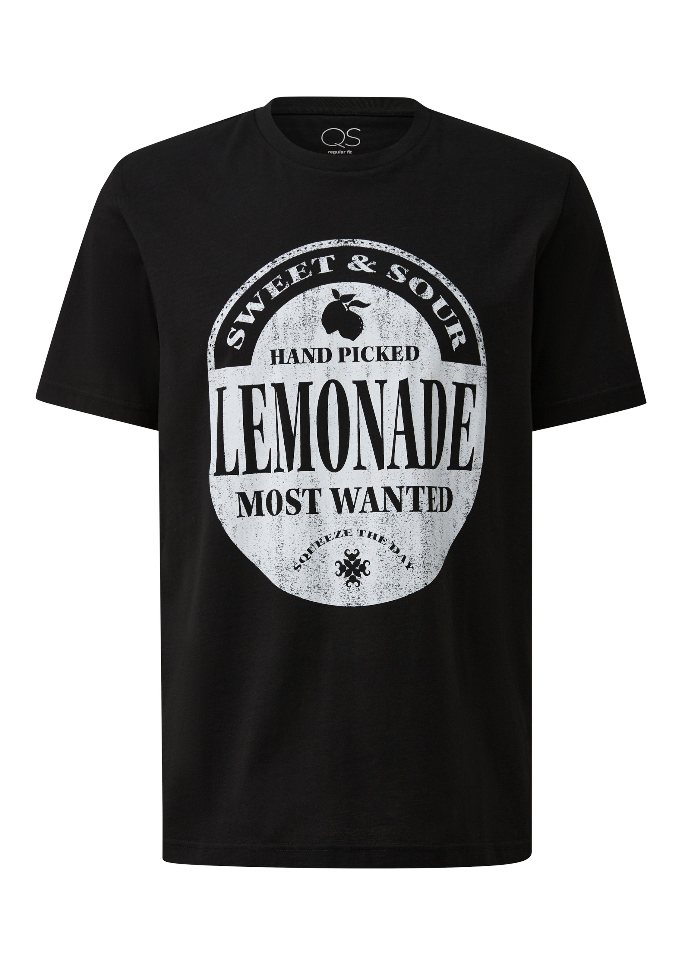 QS Shirt in Zwart: voorkant