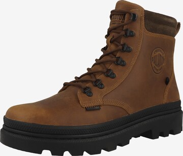 Palladium Lace-Up Boots in Brown: front