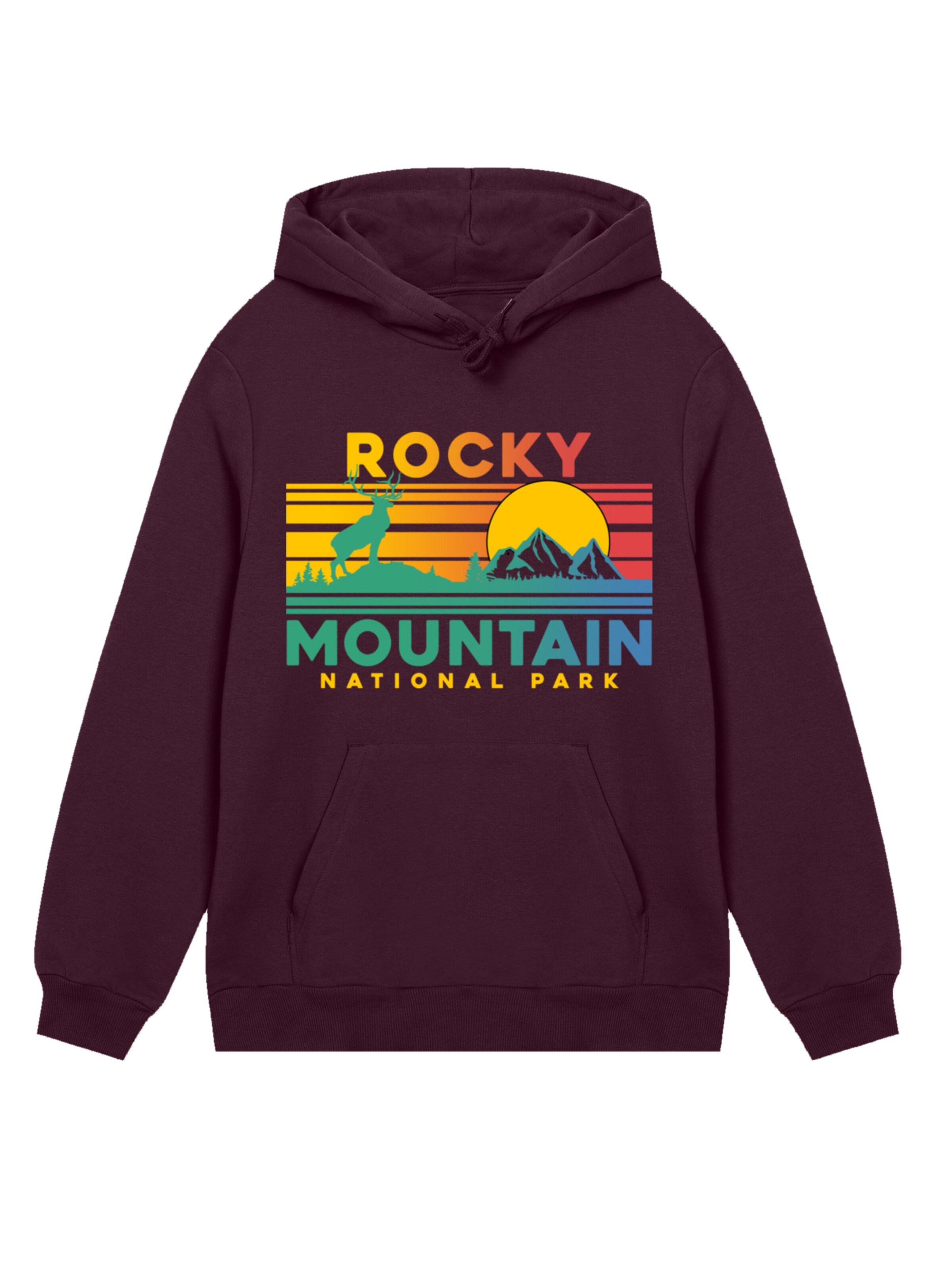 Sweat-shirt 'US National Parks Rocky Mountain Sunset' F4NT4STIC en violet : devant