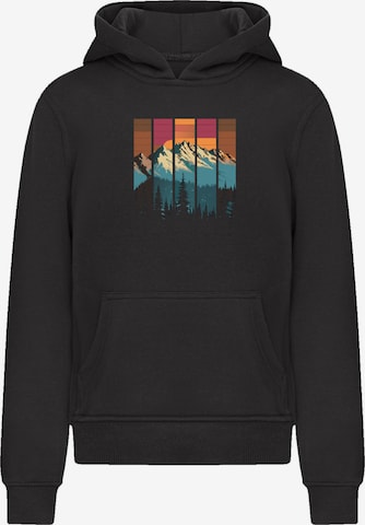 Sweat 'Berg Sonnenuntergang Retro' F4NT4STIC en noir : devant