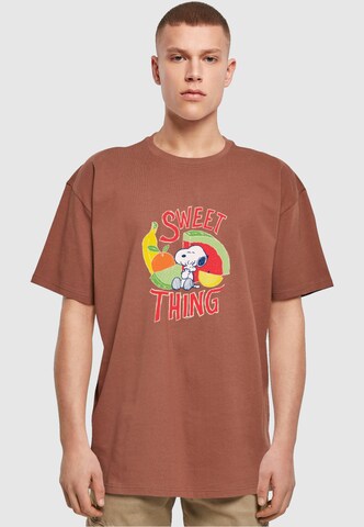 Merchcode Shirt 'Ladies Peanuts - Sweet Thing' in Bruin: voorkant
