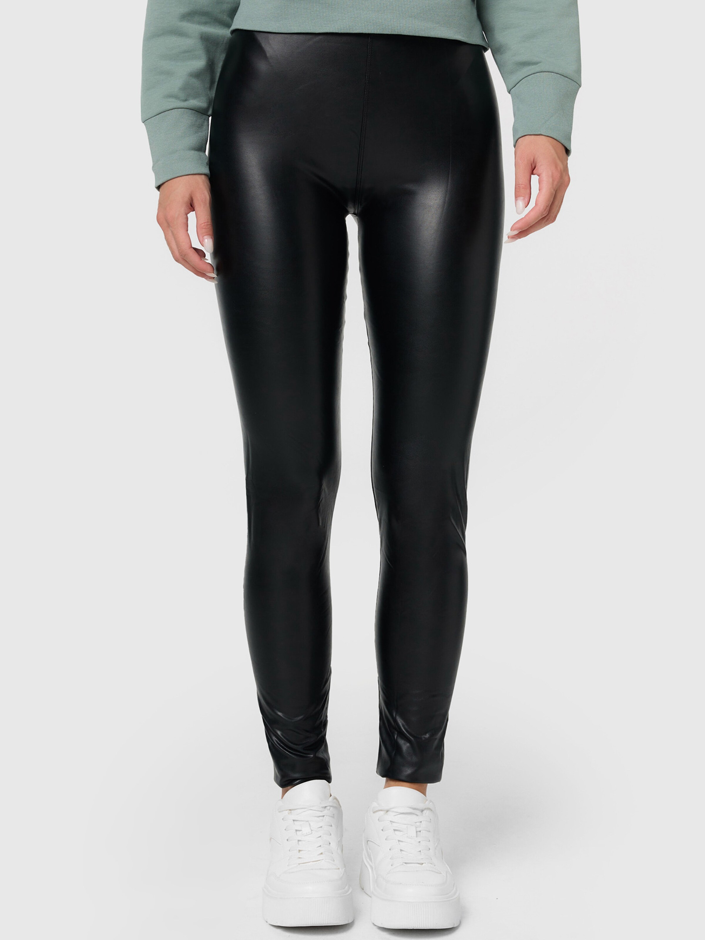 Nur Die Regular Leggings ' Leder-Optik ' in Black: front