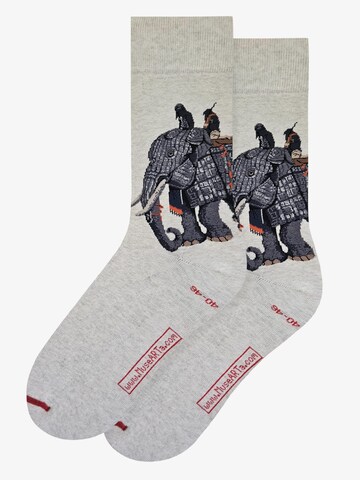 MuseARTa Socken 'Unknown Artist - Elefantenrüstung' in Grau: Vorderseite